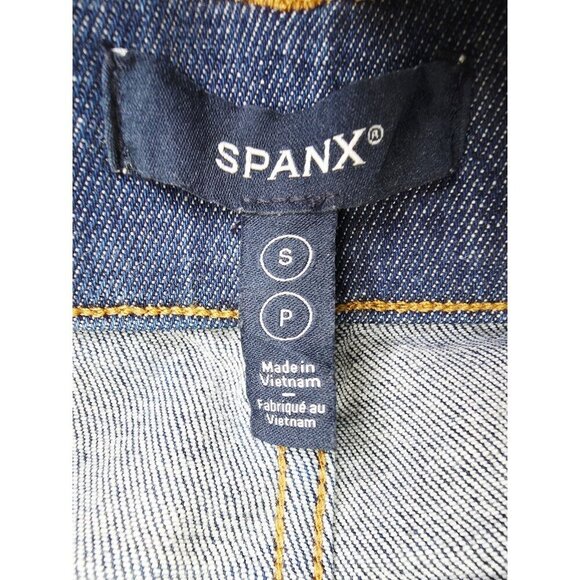 Spanx Size Small Womens 34" Inseam Flare Two Back Pockets Pull Up Blue Jeans - Picture 9 of 11